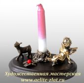 ✨ Представляем вам наш уникальный бронзовый подсвечник в виде ангела с ягненком!